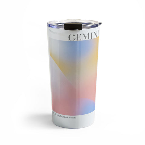 Emanuela Carratoni Gemini Zodiac Sign Gradient Travel Mug