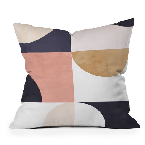 Emanuela Carratoni Geometric Moontime II Outdoor Throw Pillow