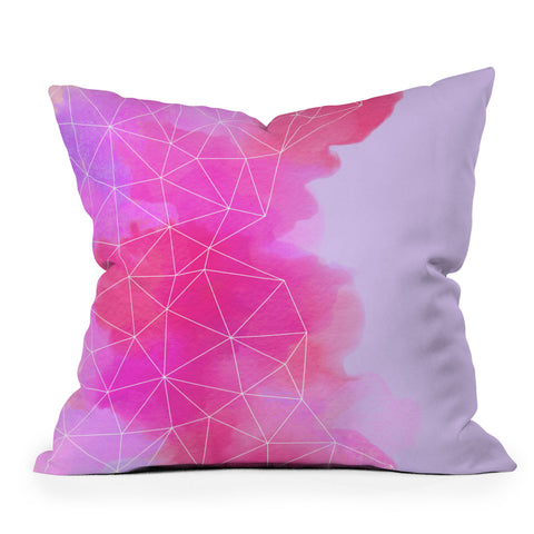 Emanuela Carratoni Geometric Pink Shadows Outdoor Throw Pillow