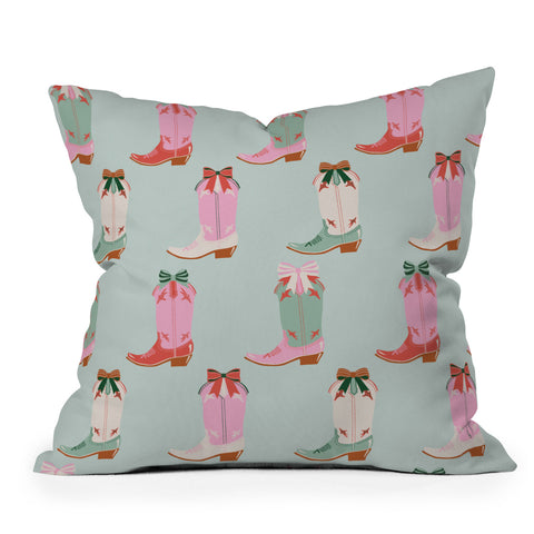 Emanuela Carratoni Girly Boots Outdoor Throw Pillow