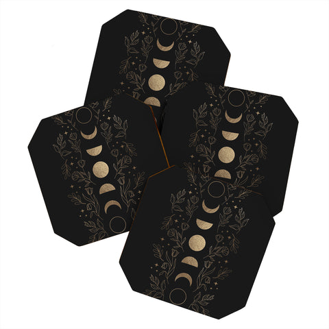 Emanuela Carratoni Gold Moon Phases Coaster Set
