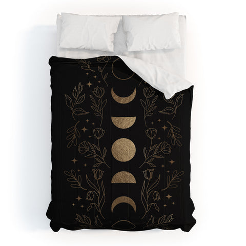Emanuela Carratoni Gold Moon Phases Comforter