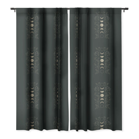 Emanuela Carratoni Gold Moon Phases Blackout Window Curtain