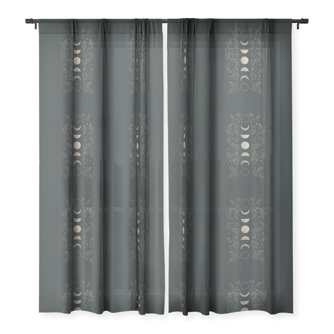 Emanuela Carratoni Gold Moon Phases Sheer Window Curtain