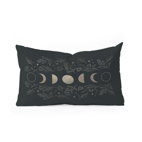 Emanuela Carratoni Gold Moon Phases Oblong Throw Pillow