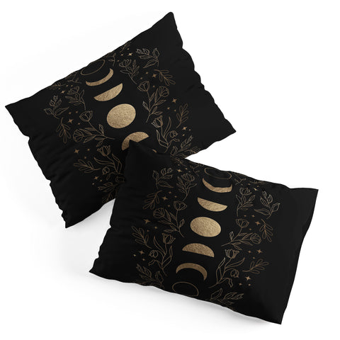 Emanuela Carratoni Gold Moon Phases Pillow Shams