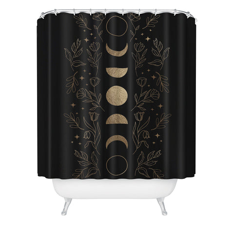 Emanuela Carratoni Gold Moon Phases Shower Curtain