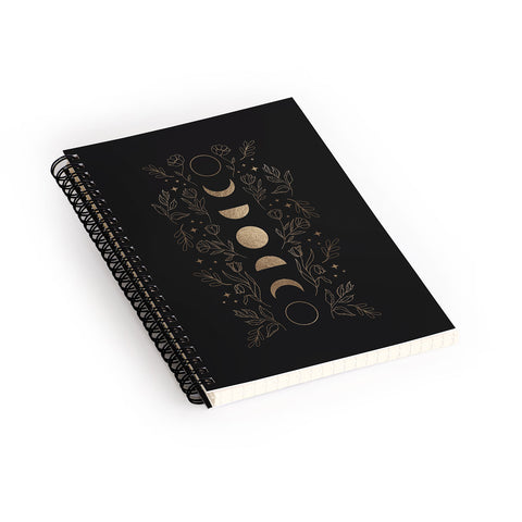 Emanuela Carratoni Gold Moon Phases Spiral Notebook