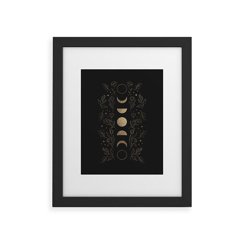 Emanuela Carratoni Gold Moon Phases Framed Art Print