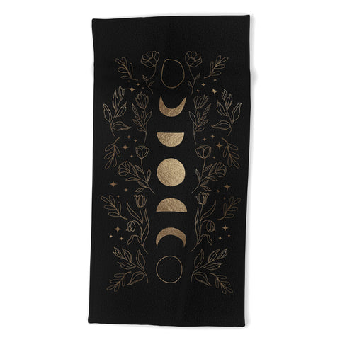 Emanuela Carratoni Gold Moon Phases Beach Towel