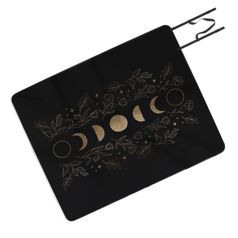 Emanuela Carratoni Gold Moon Phases Picnic Blanket