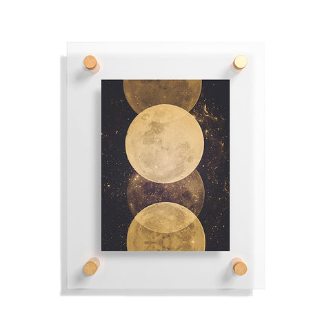 Emanuela Carratoni Golden Moon Phases Floating Acrylic Print