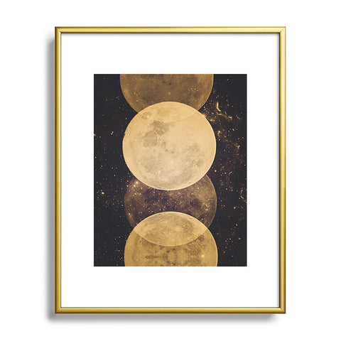 Emanuela Carratoni Golden Moon Phases Metal Framed Art Print