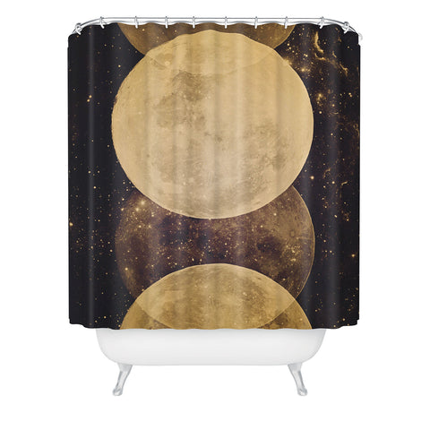 Emanuela Carratoni Golden Moon Phases Shower Curtain