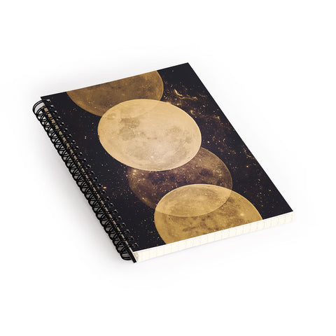 Emanuela Carratoni Golden Moon Phases Spiral Notebook