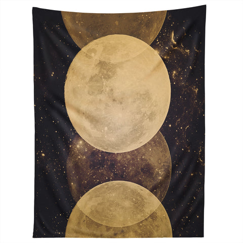 Emanuela Carratoni Golden Moon Phases Tapestry
