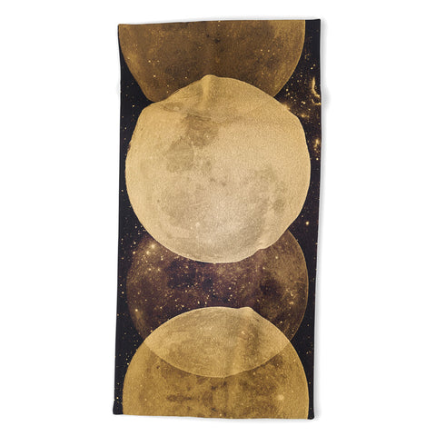 Emanuela Carratoni Golden Moon Phases Beach Towel