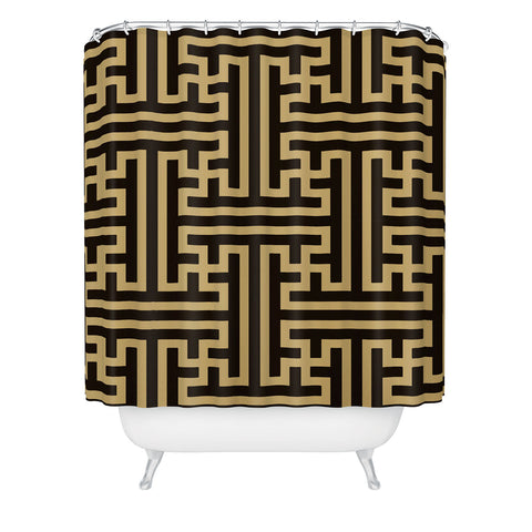 Emanuela Carratoni Greek Geometry Shower Curtain