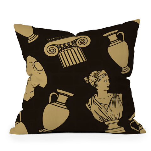 Emanuela Carratoni Greek Theme Outdoor Throw Pillow