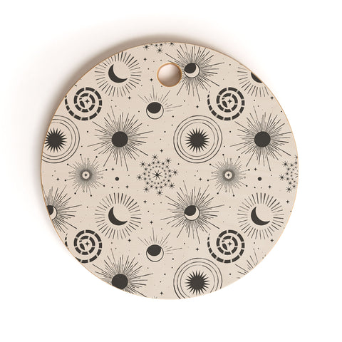 Emanuela Carratoni Holiday Moon and Sun Cutting Board Round