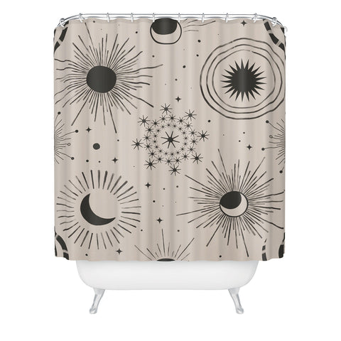Emanuela Carratoni Holiday Moon and Sun Shower Curtain