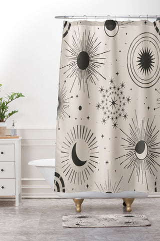 Emanuela Carratoni Holiday Moon and Sun Shower Curtain And Mat