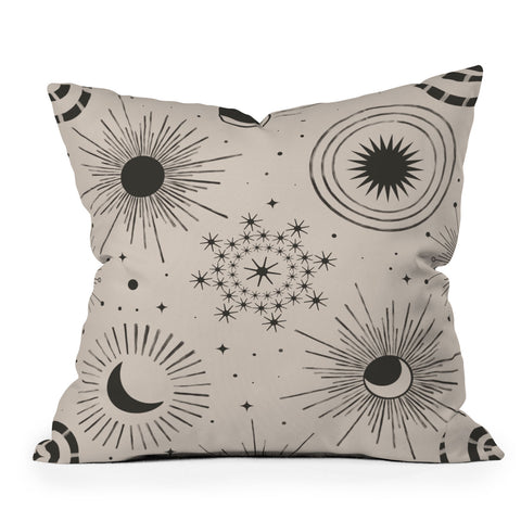 Emanuela Carratoni Holiday Moon and Sun Outdoor Throw Pillow