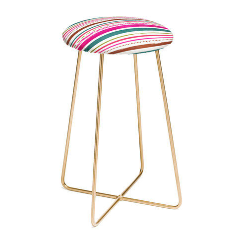 Emanuela Carratoni Holiday Painted Texture Counter Stool