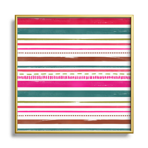 Emanuela Carratoni Holiday Painted Texture Square Metal Framed Art Print