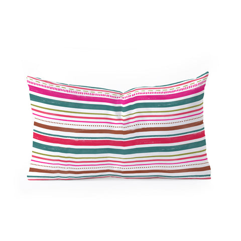 Emanuela Carratoni Holiday Painted Texture Oblong Throw Pillow