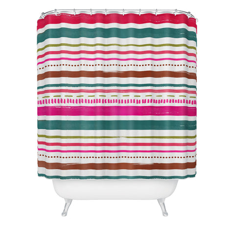 Emanuela Carratoni Holiday Painted Texture Shower Curtain
