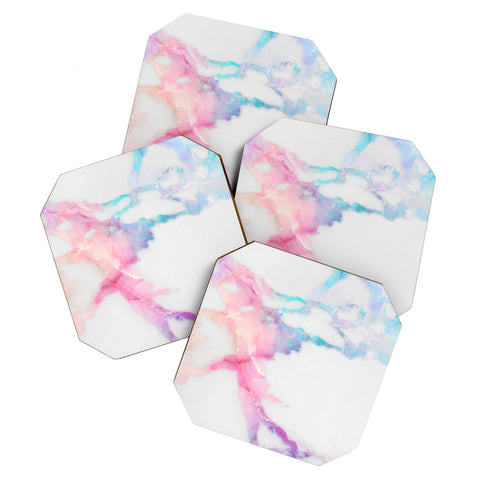 Emanuela Carratoni Iridescent Vein Marble Coaster Set