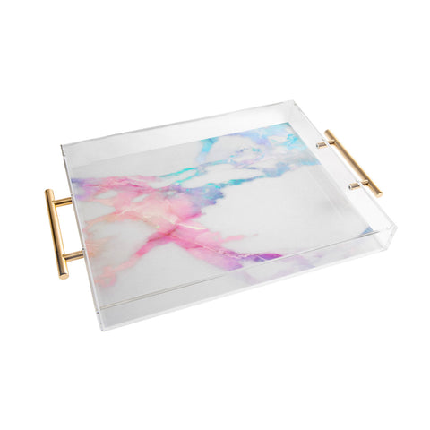 Emanuela Carratoni Iridescent Vein Marble Acrylic Tray