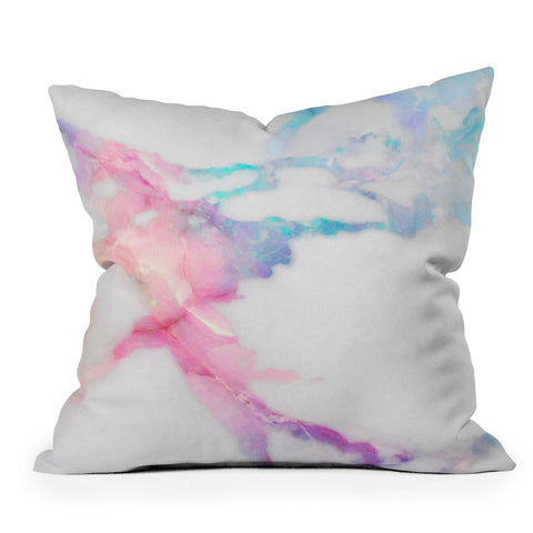 Emanuela Carratoni Iridescent Vein Marble Outdoor Throw Pillow