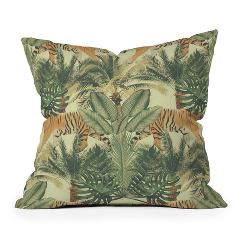 Emanuela Carratoni Jungle Tigers Outdoor Throw Pillow