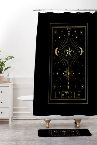 Emanuela Carratoni L Etoile or The Star Gold Shower Curtain And Mat