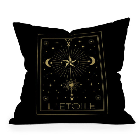 Emanuela Carratoni L Etoile or The Star Gold Outdoor Throw Pillow