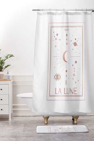Emanuela Carratoni La Lune or The Moon White Shower Curtain And Mat