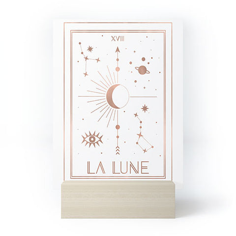 Emanuela Carratoni La Lune or The Moon White Mini Art Print