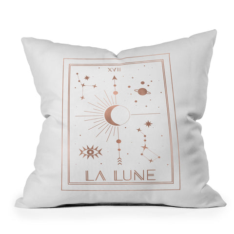 Emanuela Carratoni La Lune or The Moon White Outdoor Throw Pillow