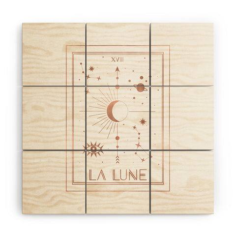 Emanuela Carratoni La Lune or The Moon White Wood Wall Mural