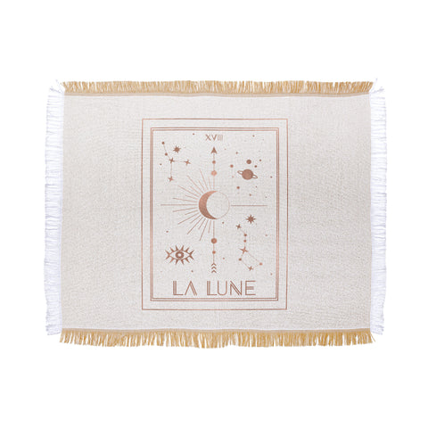 Emanuela Carratoni La Lune or The Moon White Throw Blanket