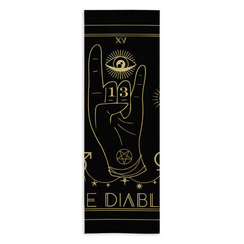Emanuela Carratoni Le Diable or The Devil Tarot Gold Yoga Towel