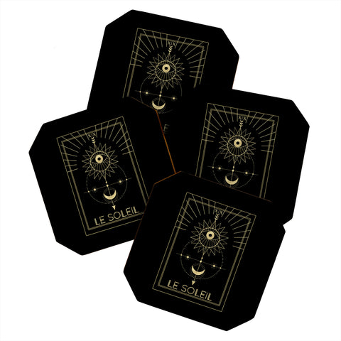 Emanuela Carratoni Le Soleil or The Sun Tarot Coaster Set