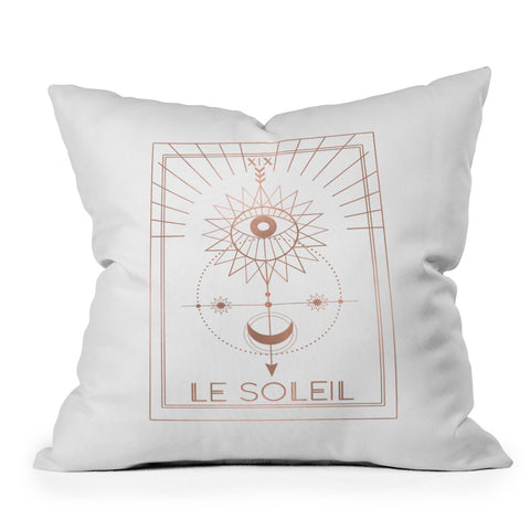 Emanuela Carratoni Le Soleil or The Sun White Outdoor Throw Pillow