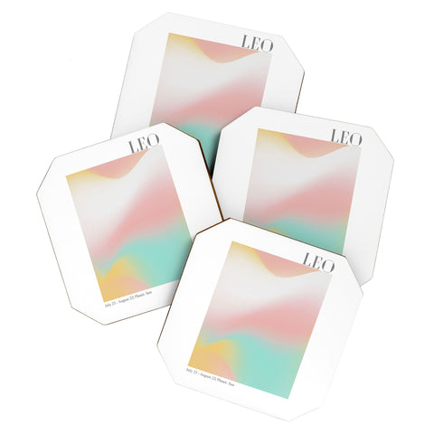 Emanuela Carratoni Leo Zodiac Sign Gradient Coaster Set