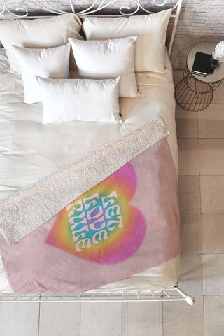 Emanuela Carratoni Let Love Rule I Fleece Throw Blanket