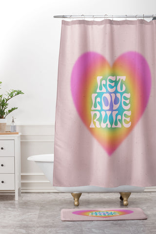 Emanuela Carratoni Let Love Rule I Shower Curtain And Mat