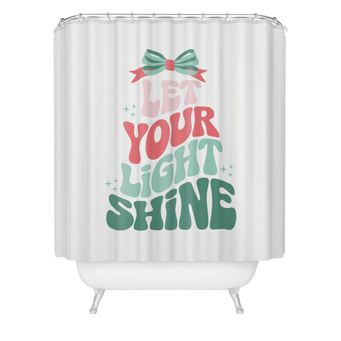 Emanuela Carratoni Let Your Light Shine Quote Shower Curtain