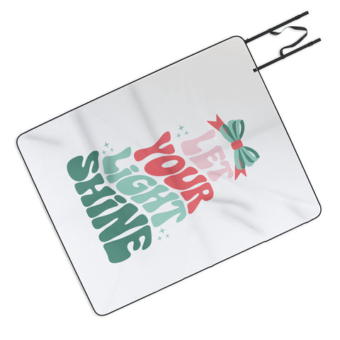 Emanuela Carratoni Let Your Light Shine Quote Picnic Blanket